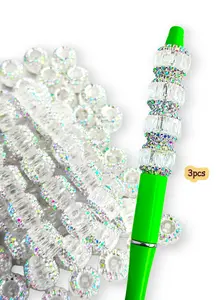 3pcs Mirror Finish Imitation Crystal Beads, Rhinestone Charms, Handmade Gift for DIY Jewelry Making, Phone Chain Keychain Indoor Decor Car Hanging Ornament
