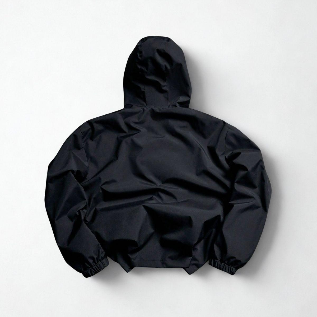 Men’s American high-street windbreaker jacket with letter print, hooded casual outerwear from a trendy brand