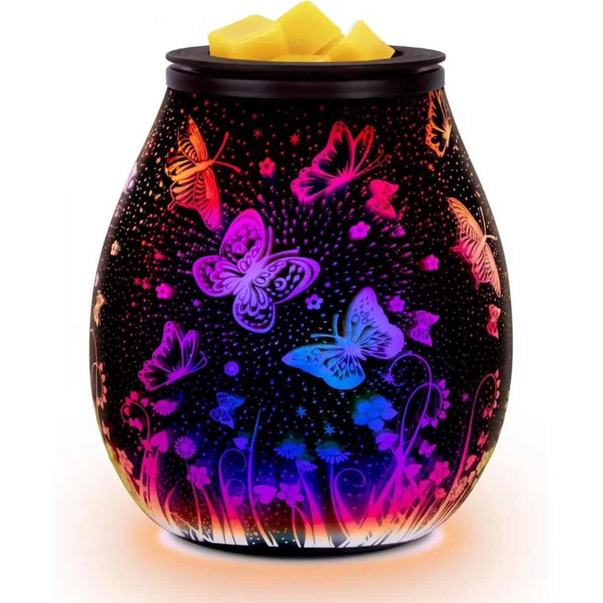 Wax Melt Warmer Wax Melter Wax Burner for Scented Wax Melts Electric  Warmer for Wax Cubes & Tarts,  3D Design 7 Colors LED Light  & Decor for Home Office (3D Butterfly)
