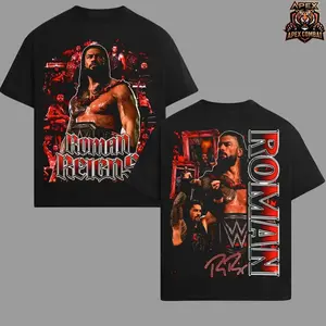 Roman Reigns Tribal Chief Wrestling Graphic T-Shirt, WWE Champion Inspired Streetwear Tee, Bloodline Era Red Black Design, Undisputed Title Shirt, Oversized Cotton Unisex Casual Outfit, Retro Style Fan Apparel Gift Z0A