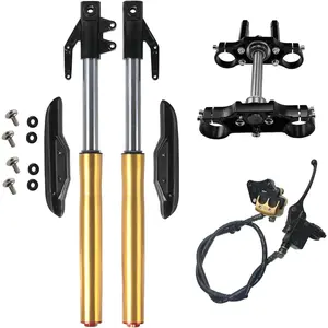 45/48mm 630mm Front Forks Suspension Shocks & Triple Tree Clamp Set with Brake Assembly for 110cc 125cc Dirt Bike