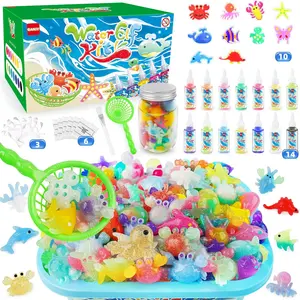 Magic Water Elf Toy Kit, Aqua Fairy Water Gel Kit, Magic Water Gel Kit, DIY Magic Elf Water Toy with 14 Magic Gels and 10 Molds, Aqua Fairy for Kids, Birthday Gifts for Kids, Boys, Girls