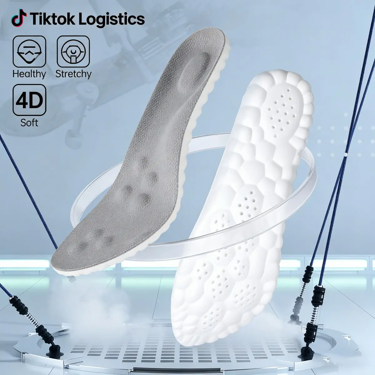 Ultra Soft Acupoint Massage Insoles Comfortable Breathable 4D Cloud Insoles for Men & Women, Soft Memory Foam Cushioning Insoles Trim to Fit Most Shoes