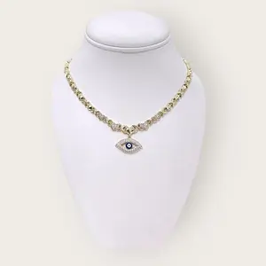 valdiviajewery #2040 xoxo necklace with eye 14k gold plated high quality