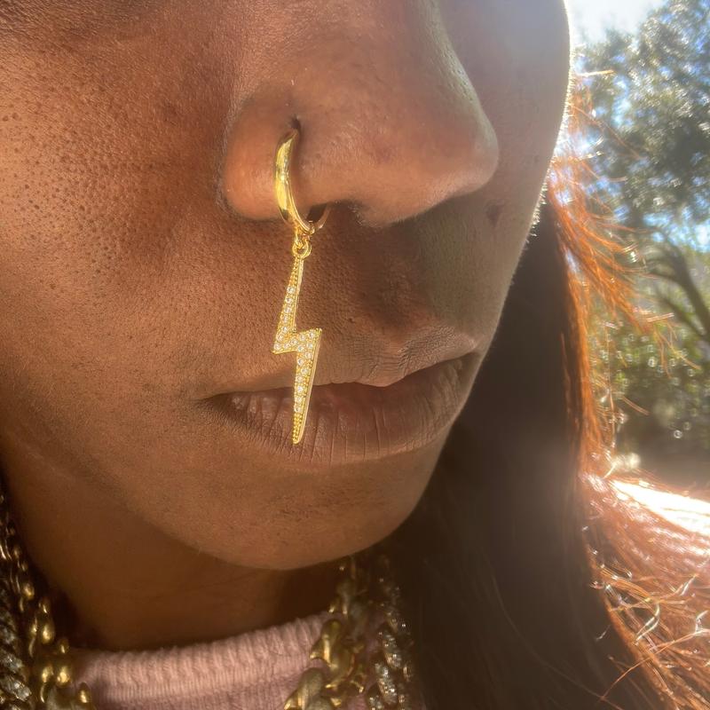 Lightning Bolt Nose Art Piercing Jewelry with Bold Statement