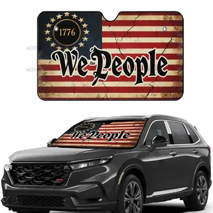 Car Sunshade American Flag We The People 1776 Design for Vehicle Windshield Protection