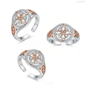 Women's Finger Ring |   Luxury Trendy Two‑Tone Zircon Band, Viral Stackable Hand Jewelry, Dainty High‑End Versatile Ring for Daily Dating Party Wedding Occasions