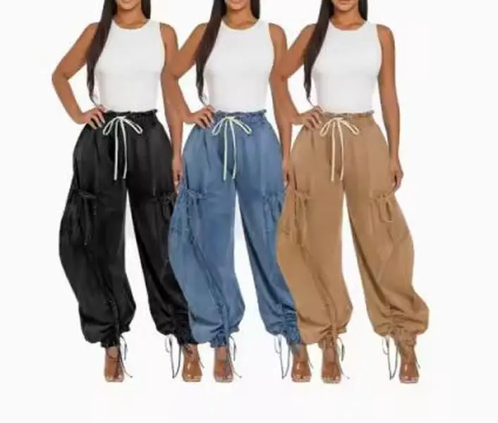 Bag Lady Cargo Trousers - Women's Cargo Pants in Black Blue and Beige Colors