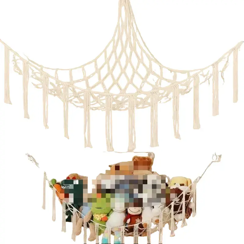 Corner Toy Hammock for Stuffed Animals, Extra Large Hangable Mesh Organizer, Space-Saving Storage for Kids' Room and Nursery Decor