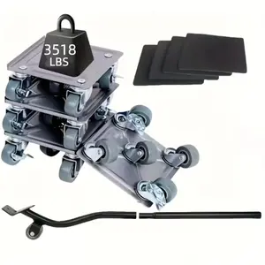 Upgraded large five-wheel furniture moving mover, heavy-duty furniture pusher with a maximum load capacity of 3,518 pounds, 5 360° rotating wheels, carbon steel panel, furniture lifting slider, tool set, sofa, refrigerator