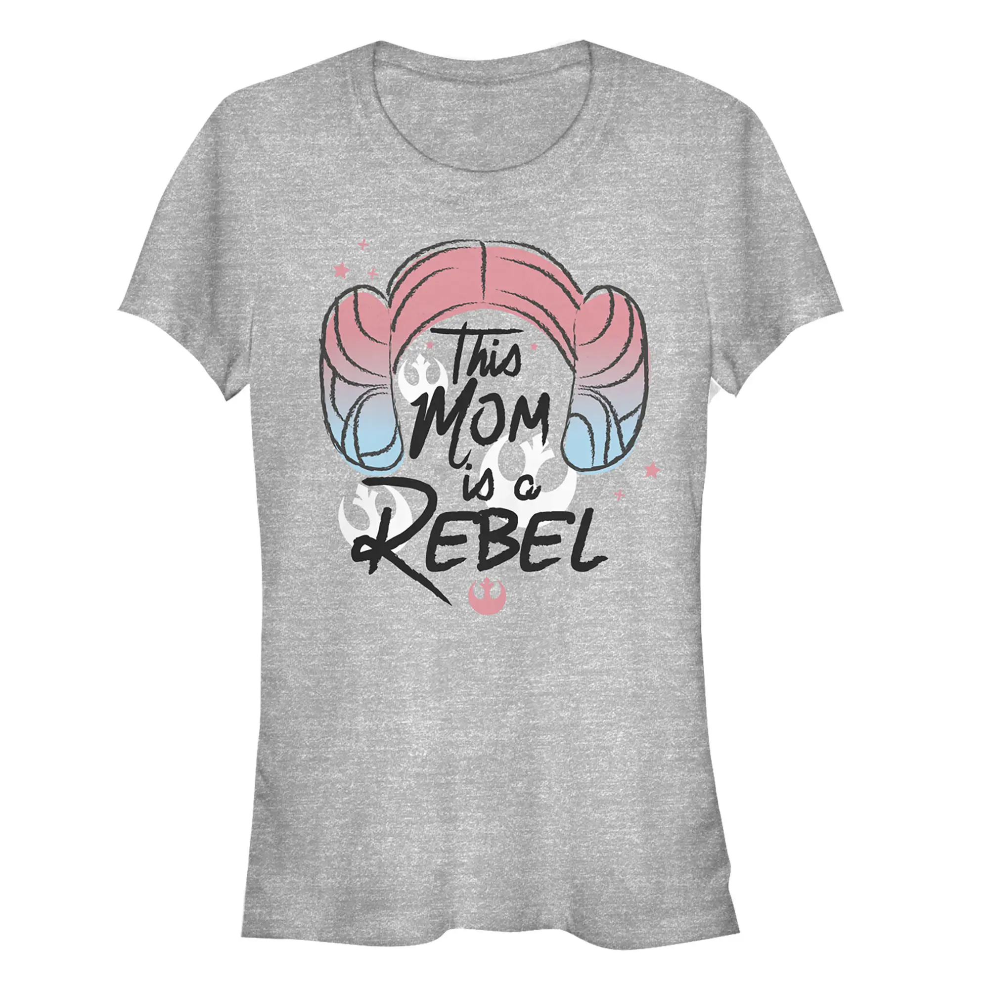 Juniors Womens Star Wars Mother's Day Leia Rebel Mom T-Shirt