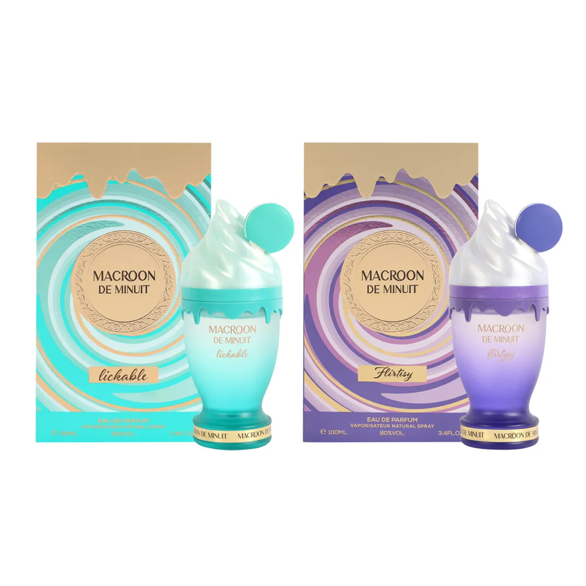 Bundle of Macroon De Minuit Lickable and Flirtisy Eau De Parfum Vaporisateur Natural Spray 100ml Bundle of Macroon De Minuit Lickable and Flirtisy Eau De Parfum Vaporisateur Natural Spray 100ml