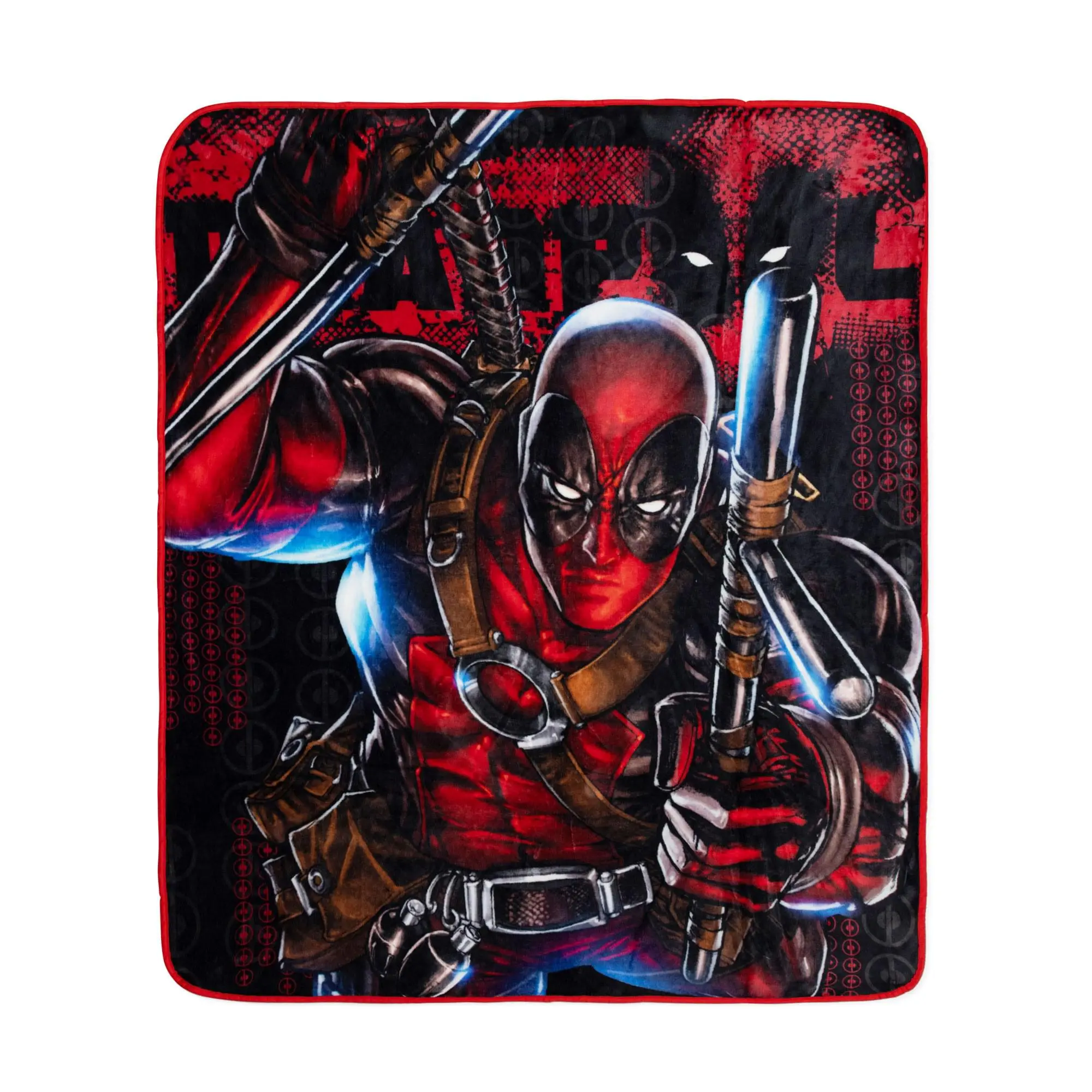 Marvel Comics Deadpool Batons Raschel Throw Blanket | 50 x 60 Inches Marvel Comics Deadpool Batons Raschel Throw Blanket | 50 x 60 Inches