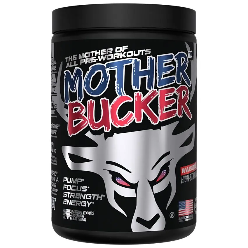Bucked Up Mother Bucker Healthcare Pre-Workout Powder - Rocket Pop Flavor - 20 Servings - 13.8 oz (390 g)