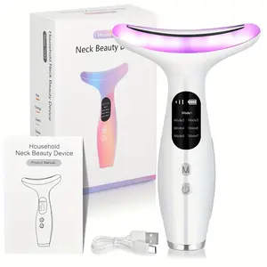 2026 New Facial Neck Massager, 7 Modes, Home Use Neck and Face Massager, Vibration Heat Massage, Rechargeable USB, Facial Beauty Massagers, Perfect Christmas Gift