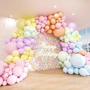 Pastel Balloon Arch Kit, 174Pcs Macaron Assorted Colors Balloons and Stars Balloon Garland kit, Different Size Balloons Kit for Shower Birthday Wedding Easter Rainbow Party Decorations