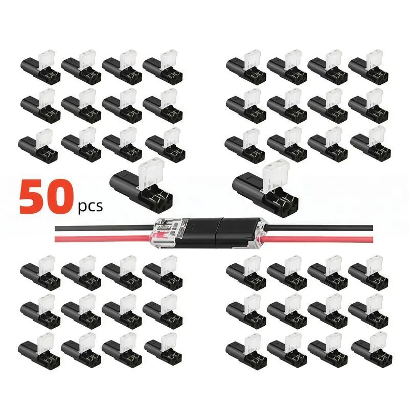2 Pin LED Light Strip Connector with Locking Buckle - Quick Connect Adapter for Low Voltage Home Lighting DIY Projects