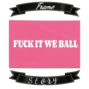 Tapestry  Fuck It We Ball Funny Man Cave Flag Pink 3x5 Ft Wall for Room Teen Girls Indoor Outdoor Bedroom and College Dorm Wall Decor Tapestry Gifts Home Decoration tapestry pink bedroom accessories Metal