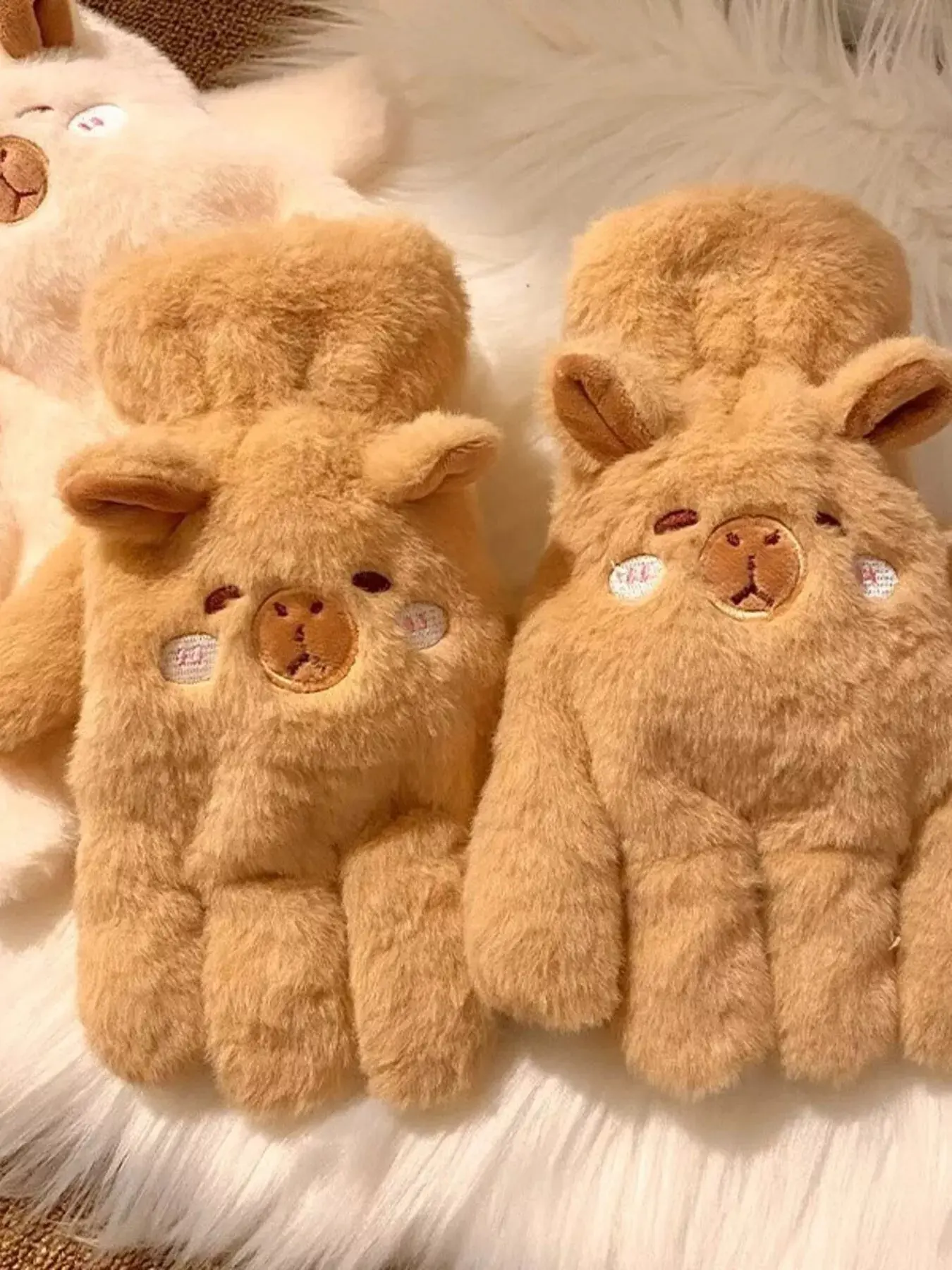 Cartoon Animal Plush Gloves