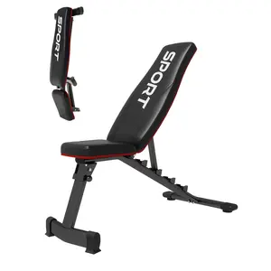 Adjustable Foldable Weight Bench,5 Position Incline Decline Flat Bench Press, Dual Pulley System, LAT Pull-Down, Leg Hold-Down, Full Body Strength Training Equipment ﻿