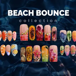 Lilynailsart | Summer Press On Nails - Tropical Beach, Citrus, Floral & Coastal Nail Art Collection