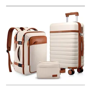 UKEIN 3-Piece Luggage Set with 20 Inch Carry On Suitcase & Travel Backpack, PC Hardside Spinner Luggage with TSA Lock, Lightweight Durable Suitcase for Men and Women