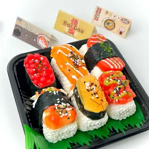 【Buy 3 get 1 free】Six-Sushi Platter taba squishy slime squishies tabba squishies kidstoysFood-Grade Silicone Slow-Rising Rebound Squishy Fidget Toys for Stress Relief - Soft Squeeze Toys with Thick Creamy Slime Texture, Handmade Non-Toxic Sensory Toys