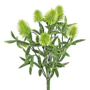 11” Cream/green Thistle Bush