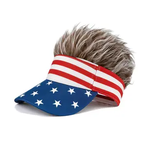 American Flag Wig Hat Celebrate 250 Years of American Heritage in Style! Adjustable for All Sizes – Perfect for Independence Day, Parades, and Patriotic Celebrations!