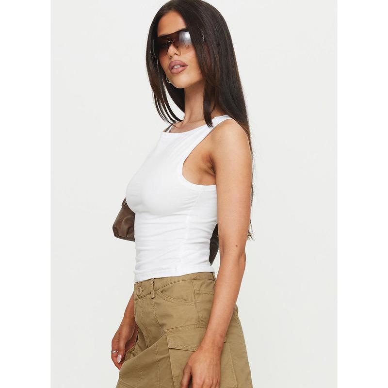 Bleeker High Neck Top White