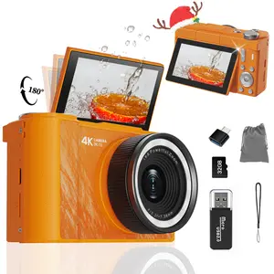 2025 Digital Camera for Photography 48MP Vlogging Camera 180°Flip Screen Travel Cameras 16X Zoom Anti-Shake Point and Shoot Camera with 32GB SD Christmas Birthday Gifts for Boys Girls Teen Girl Gifts Trendy Stuff