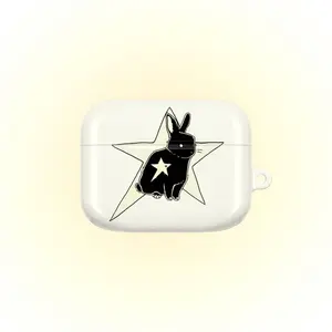 Star Bunny AirPod Case, Y2K Grunge Cute Accessories, Keychain Clip Kawaii Gift, Protective HeadPhones Cover, AirPods Pro 1 2 3 4 Gen