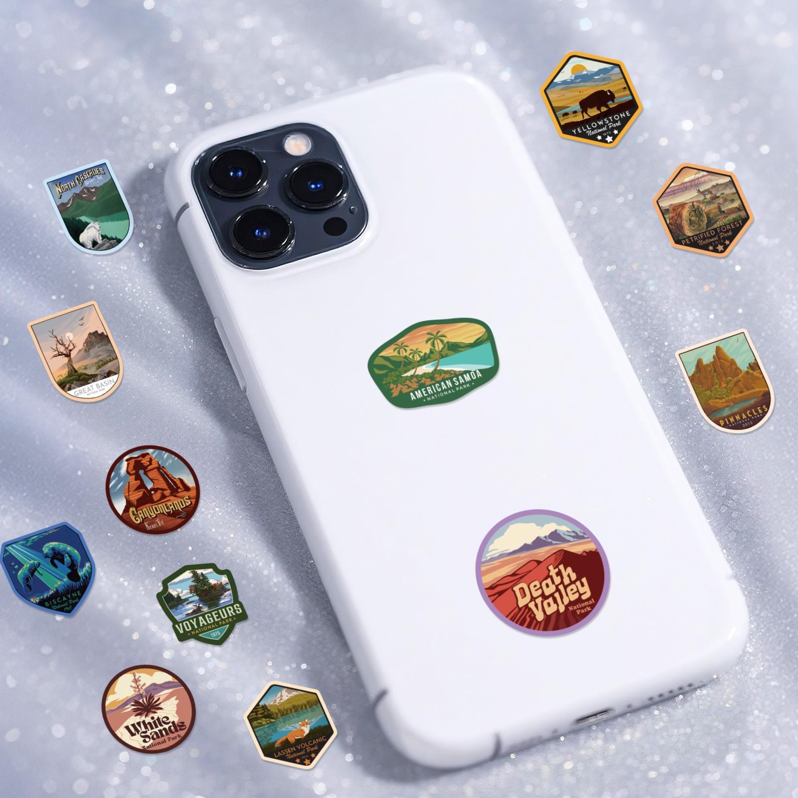 63Pcs National Park Stickers,Outdoor Nature Camping Hiking Inspired Waterproof Vinyl Decals for Water Bottles Laptop Car,Travel Adventure Parks Stickers