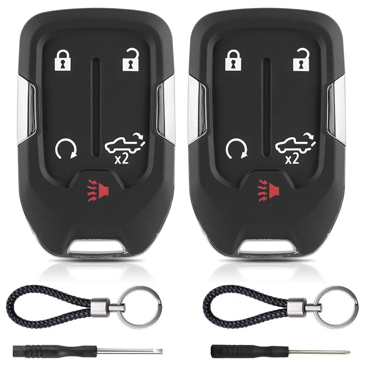 WOAOW 2PCS for gmc Sierra Key fob Cover for Chevy Silverado Key fob GMC Sierra 2019 2020 2021 2022 2023 HYQ1ES HYQ1EA