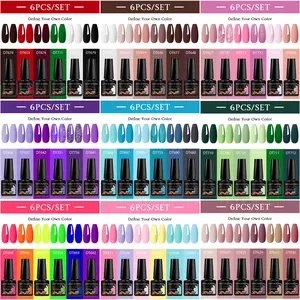 6pcs Color Gel Nail Polish Set, Nude Pink Purple Brown Multi-color Nail Gel Kits, Manicure, Suitable For All Seasons Semi Permanant Long Lasting Gel Nail Art Gift, Nail Art DIY For Women & Girls, Nail Art & Nail Polishes, Nail Products