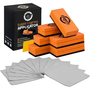 6 count Ceramic Applicator Sponge Blocks with Suede Coating &  Grip -   Detailing Kit for Ceramic Coating, Nano Coat, Wax &  Protection -  & Scratch-Free Design