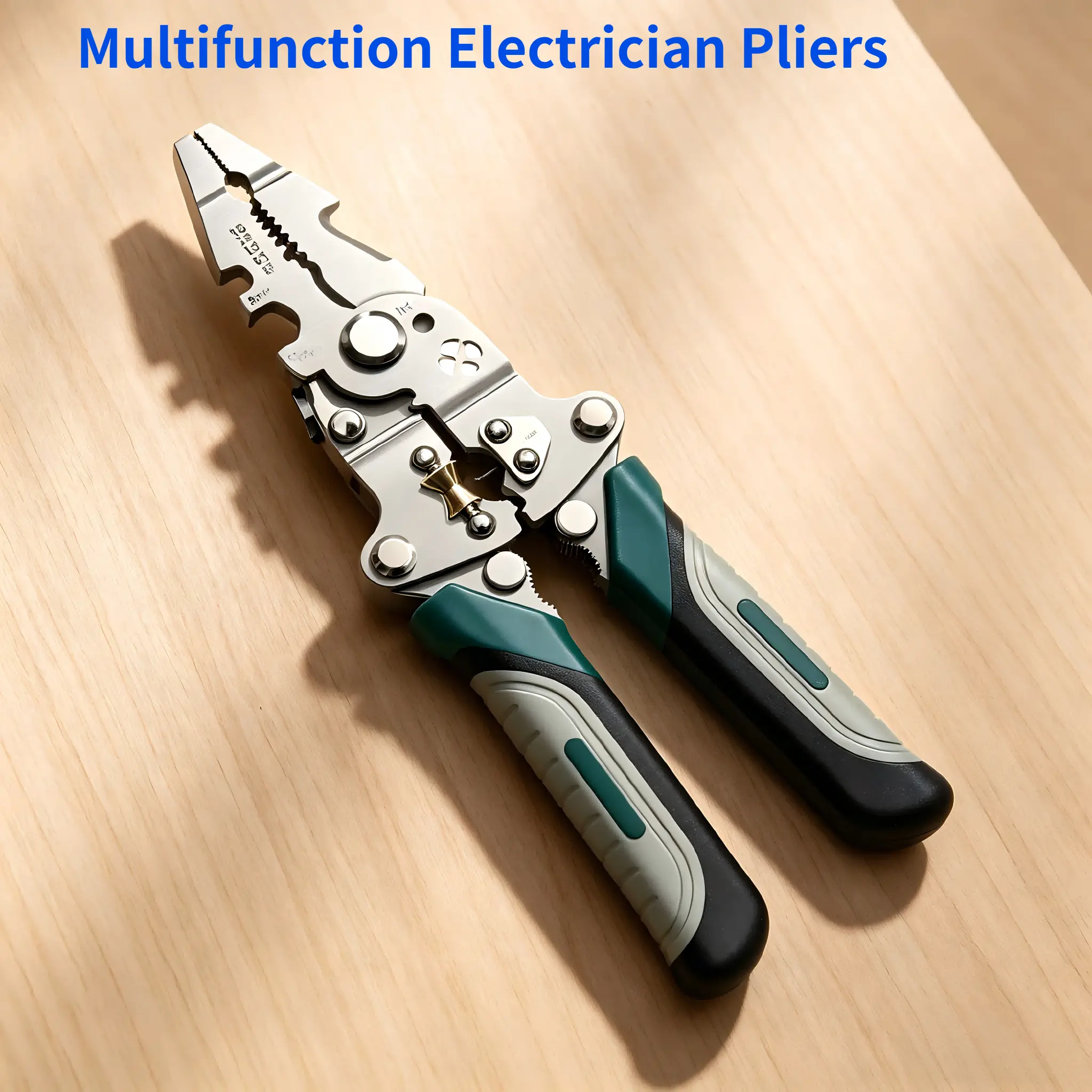Professional Heavy-Duty High Carbon Steel Foldable Multi-Function Manual Metal Wire Stripper Pliers - Compact Tool for Wire Cutting, Stripping, Crimping, Cable Maintenance, Electronic Repair, Easy to Carry, Non-Bulky Storage