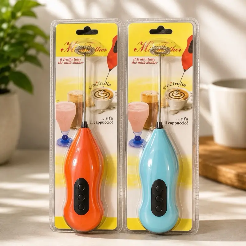 2-Pack Milk Frother – Double the Power, Double the Foam! Milk & Cappuccino Frother – Handheld Foam Maker Requires AA batteries (not included).