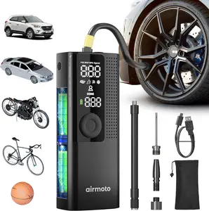 Airmoto Portable Tire Inflator Air Compressor for Car Tires with Digital Pressure Gauge Compact Air Pump for Cars Bikes and Motorcycles