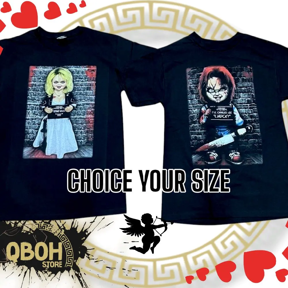 Bundle San Valentine's day shirts  Chucky and Tiff bad  ️  100% cotton Graphic Tee design