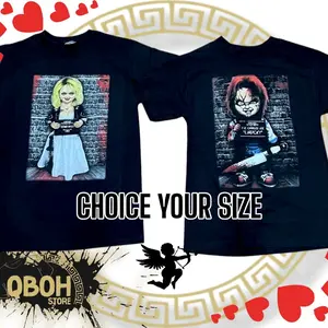 Bundle San Valentine's day shirts  Chucky and Tiff bad  ️  100% cotton Graphic Tee design