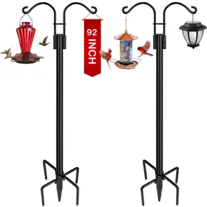 XDW-GIFTS    for Outdoor, 2-Pack Heavy Duty  Pole for Hanging Bird Feeder,  , Solar Light Lanterns,    Stands with 5 Base Prongs， Father’s Day gifts/presents，Gifts for father and grandpa  basket