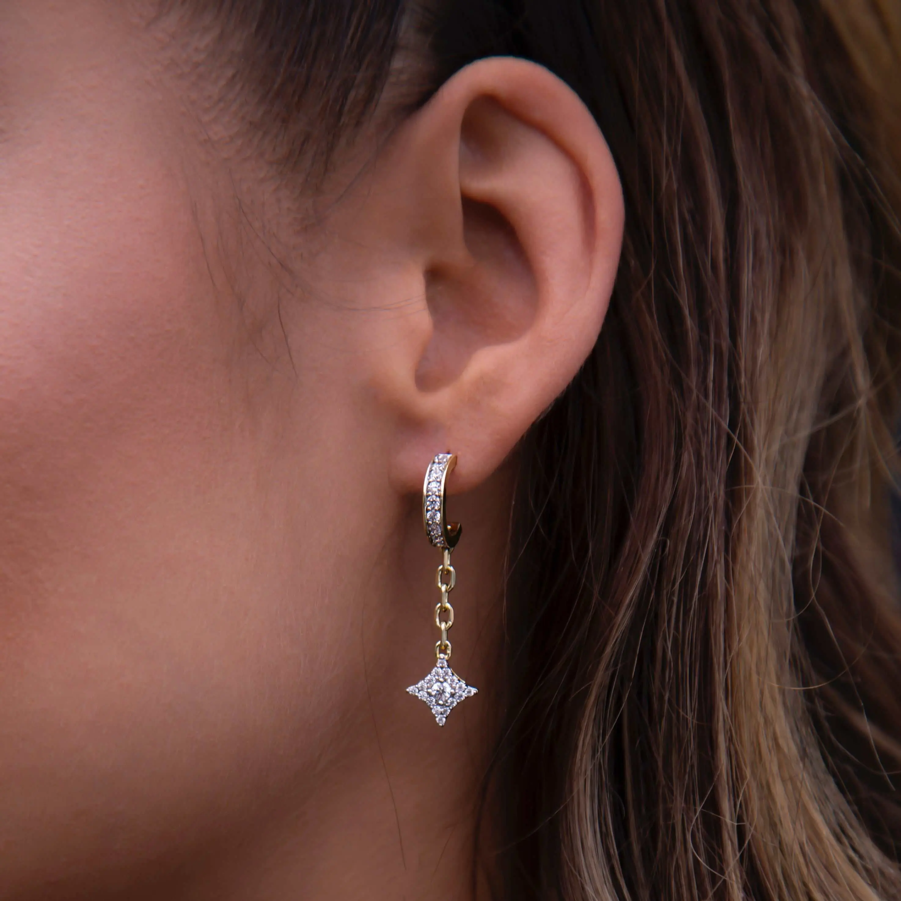 GLD Star Drop Hoop Earrings - Perfect Gift