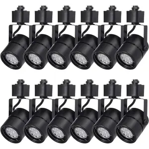 7W Track Lighting Heads,Dimmable LED Track Light Heads for Ceiling Accent Task Art Exhibition Lighting,Kitchen, 5000K  36?Angle (Black) 12 Pack