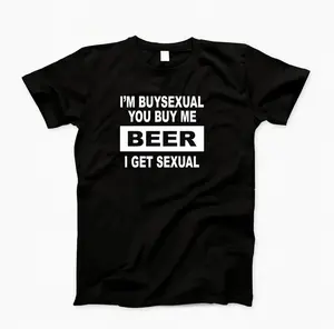 I'M Buysexual Funny Beer Drinking College Humor Black T-Shirt, Adult funny T-shirt, Gift for Woman and Man
