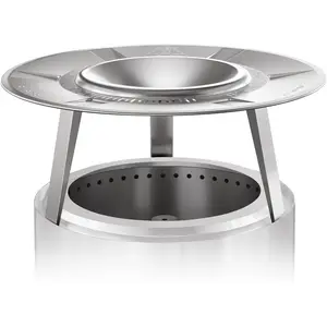 Fire Pit Heat Deflector for Solo Stove Bonfire 19.5 Inch, Portable 304 Stainless Steel Heat Diffuser Accessory that Captures and Redirects Warmth, Detachable Burner Cover for Outdoor Firepit Heating and Patio Bonfire Use (19.5")