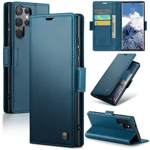Flip Cover Wallet Case for Samsung S25/s24/s23/s22/s21/s20 Fe Ultra Plus, Magnetic Folding Stand Design, Durable Tpu Protection