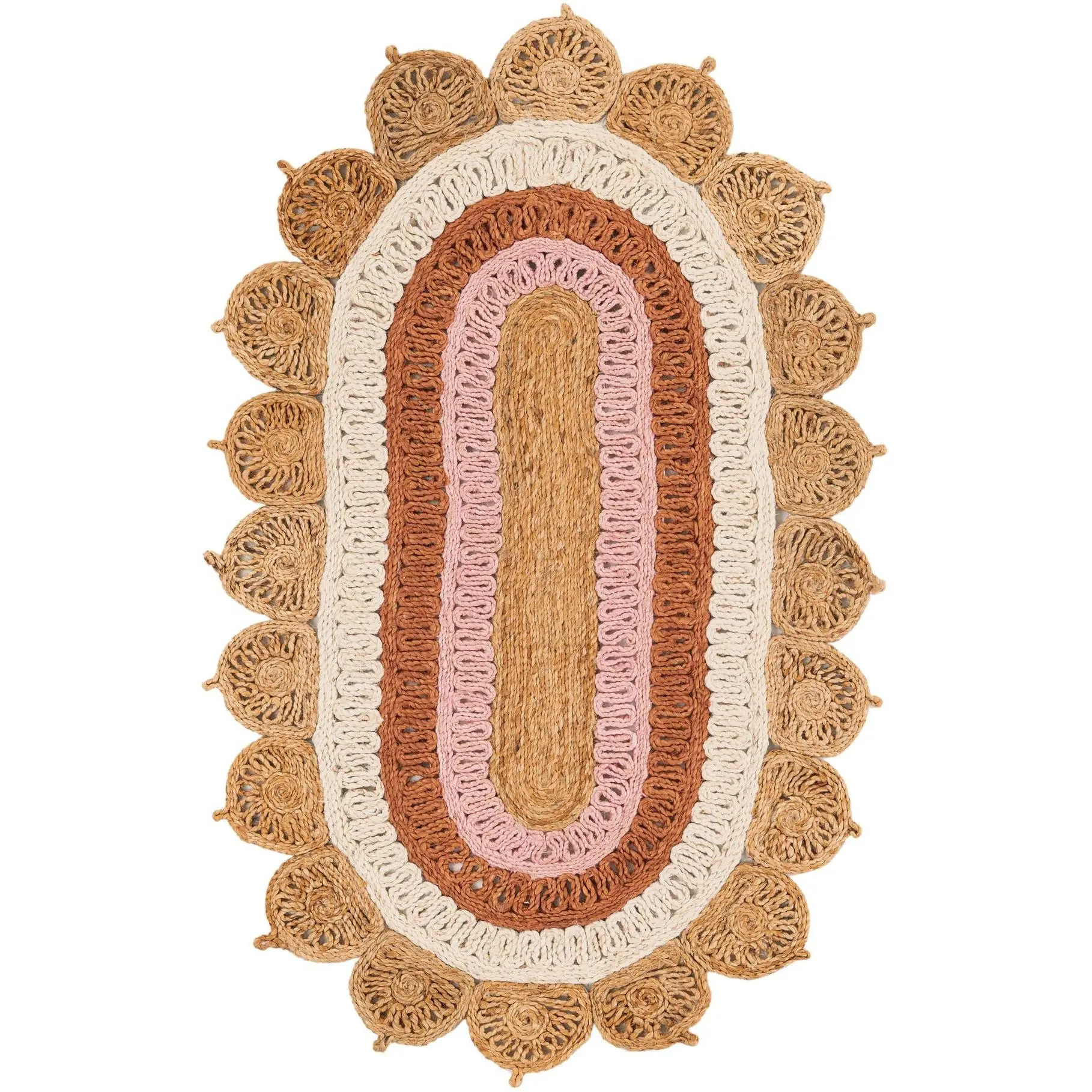 Natural White Orange Pink 3' 1 x 5' 1