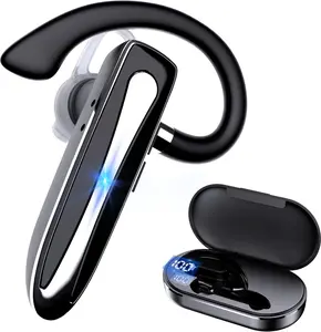 Bluetooth Headset, Business single ear wireless Bluetooth earphones with charging case,150 Hours Hands Free Noise Canceling Headphones for iOS Android Cell Phone, Built-in Mic for Trucker，Office