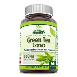 Herbal Secrets Green Tea Extract Supplement | 630 Mg per Serving | 120 Veggie Capsules | Non-GMO | Gluten-Free | Made in USA